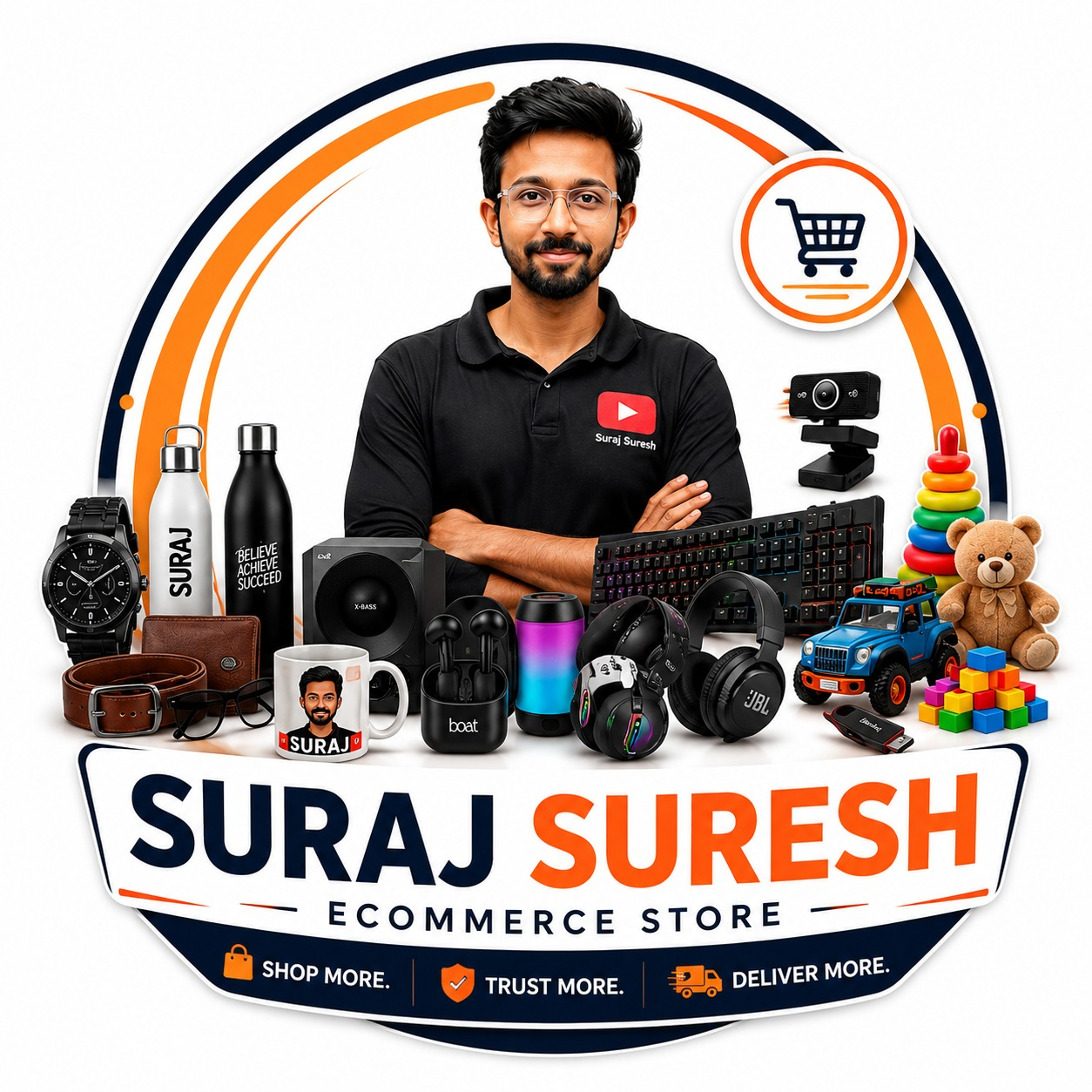 Suraj Suresh Ecommerce Store official logo featuring Suraj and product categories
